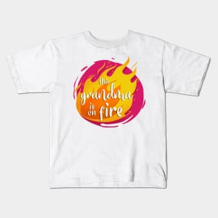 This Grandma is On Fire Funny Hot Kids T-Shirt